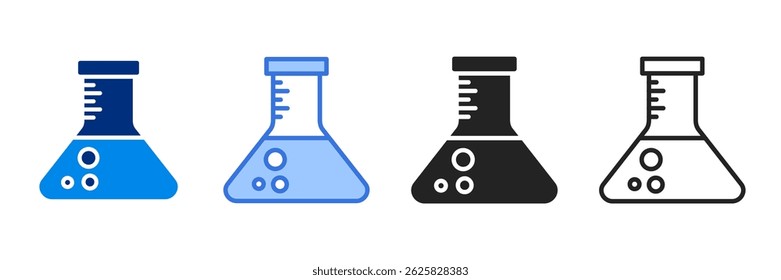 Ilustração de vetor de vários estilos de conjunto de ícones de laboratório