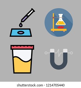 laboratory icon set. vector set about flask, urine, sample and magnet icons set.