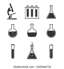 Laboratory icon set. Vector illustration, flat design.