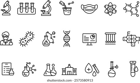 "Laboratory Icon Set - Vector Outline Design Collection"