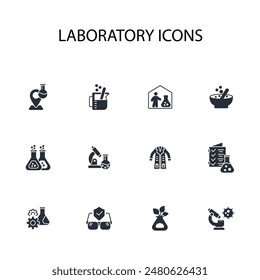 Conjunto de iconos de laboratorio.Vector.Trazo editable.signo de estilo lineal para el uso de Diseño web,logotipo.Ilustración de símbolo.