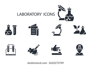 laboratory icon set.vector.Editable stroke.linear style sign for use web design,logo.Symbol illustration.