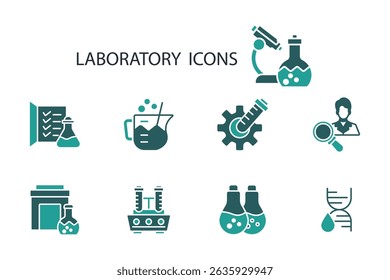 laboratory icon set.vector.Editable stroke.linear style sign for use web design,logo.Symbol illustration.