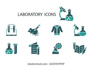 laboratory icon set.vector.Editable stroke.linear style sign for use web design,logo.Symbol illustration.