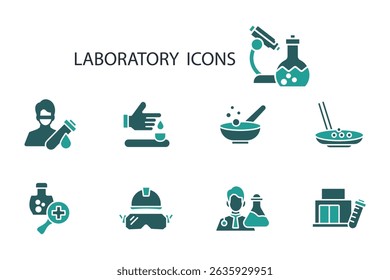 laboratory icon set.vector.Editable stroke.linear style sign for use web design,logo.Symbol illustration.