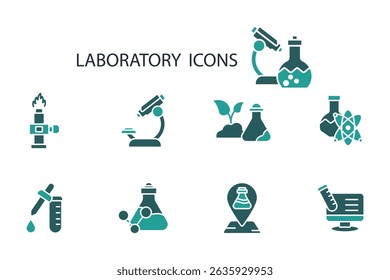 laboratory icon set.vector.Editable stroke.linear style sign for use web design,logo.Symbol illustration.