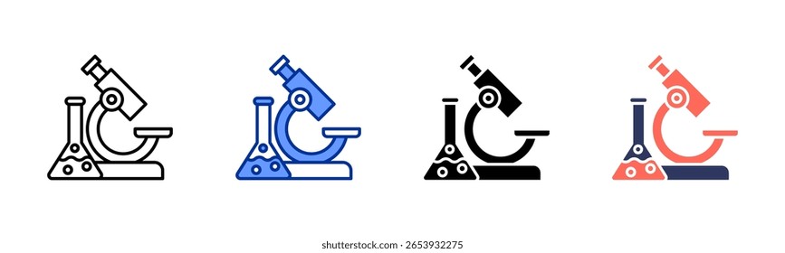 Laboratory icon sheet multiple style collection