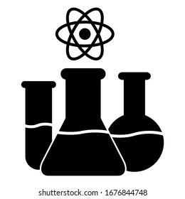 Laboratory icon in silhouette style design. Vector illustration.