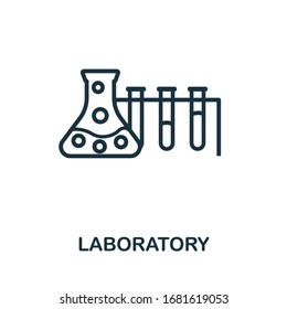 Laboratory icon. Simple line element from biotechnology icons collection. Outline Laboratory icon for templates, software and infographics.