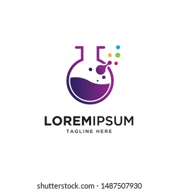 laboratory icon technology, test tube symbol logo design.