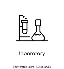 laboratory icon. Trendy modern flat linear vector laboratory icon on white background from thin line collection, outline vector illustration
