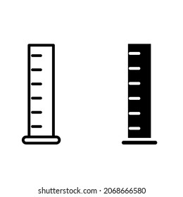 Vector de icono de laboratorio. analiza el signo de ilustración. símbolo del tubo de ensayo. logotipo de química.