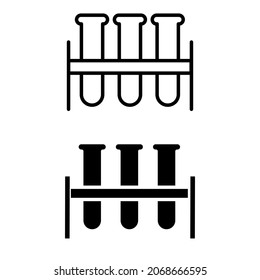 Laborsymbol, Vektorgrafik. analysiert Illustrationszeichen. Prüfröhrensymbol. Chemielogo.