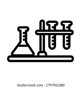 Laboratory icon vector illustration in line style for any projects, use for website mobile app presentation