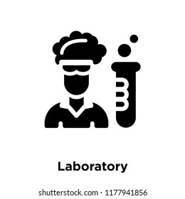 Laboratory icon vector isolated on white background, logo concept of Laboratory sign on transparent background, filled black symbol