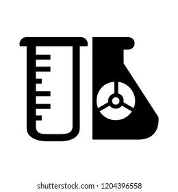 laboratory icon - vector scientific lab sign symbol. research illustration isolated, silhouette analysis chemistry