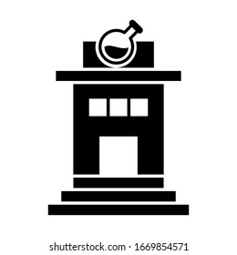 Símbolo y signo vectorial de icono de laboratorio