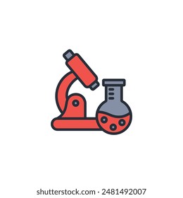 Laborsymbol. Vektorgrafik.Editierbarer Strich.Lineares Stilzeichen zur Verwendung Webdesign,Logo.Symboldarstellung.