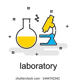 laboratory icon with white background. vector illustration