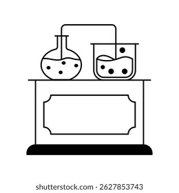 ícone de laboratório com fundo branco vetor ilustração stock