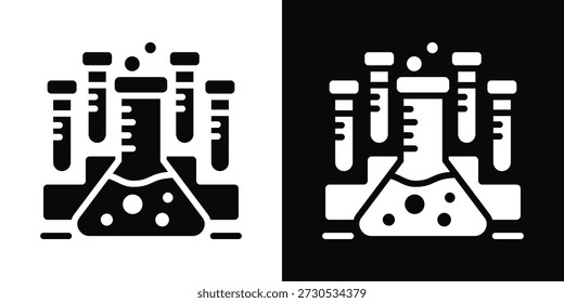 Estilo de fondo blanco y negro del icono del laboratorio