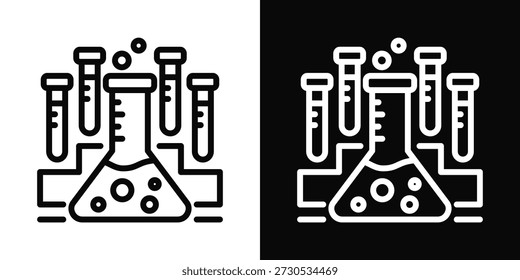 Estilo de fondo blanco y negro del icono del laboratorio