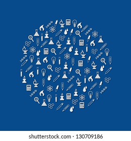 laboratory icons in circle