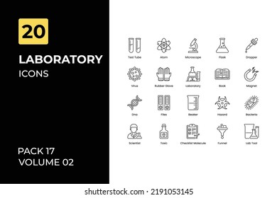 Laboratory icons collection. Set contains such Icons as chemistry experiment, science, and more
