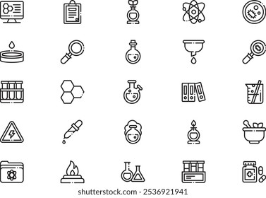 Laboratory icons collection is a vector illustration with editable stroke.