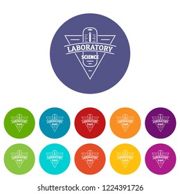 Laboratory icons color set vector for any web design on white background