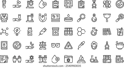 Ícones de laboratório Coleção de ícones vetoriais de alta qualidade com traço editável. Ideal para projetos profissionais e criativos.