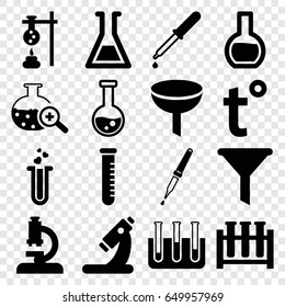 Laboratory icons set. set of 16 laboratory filled icons such as pipette, microscope, heart test tube, test tube, test tube search, temperature