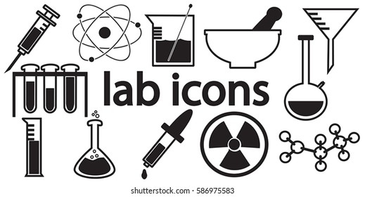 Laboratory Icons Vector Isolated White Background Stock Vector (Royalty ...