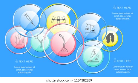 Laboratory infographics, set of vector flat icons