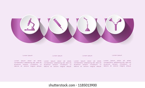 Laboratory infographics, set of vector flat icons