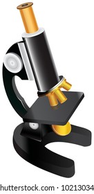 Laboratory instrument - a microscope. Vector illustration. Device.