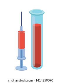 laboratory instruments with medicines in white background
