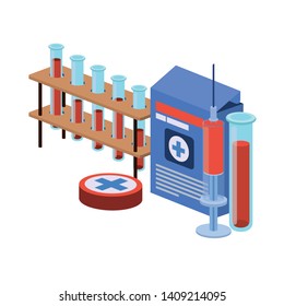 laboratory instruments in white background