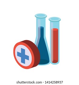 laboratory instruments in white background