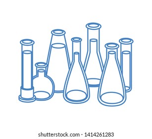 laboratory instruments in white background