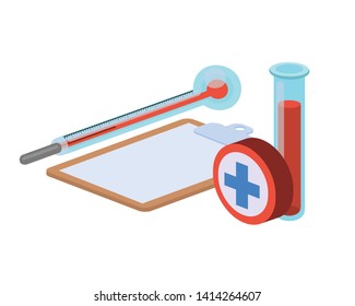 laboratory instruments in white background