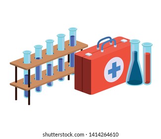 laboratory instruments in white background