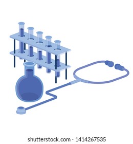 laboratory instruments in white background