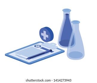 laboratory instruments in white background