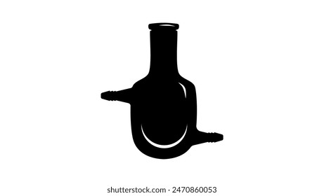 Laboratory Jacketed Glass Double Layer Flask Reactor Bottle Beake, black isolated silhouette