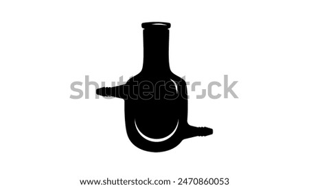 Laboratory Jacketed Glass Double Layer Flask Reactor Bottle Beake, black isolated silhouette