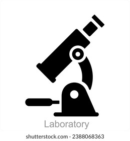 Laboratory and lab icon concept
