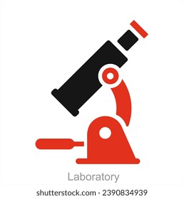 Laboratory and lab icon concept