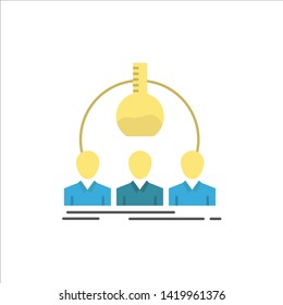 Laboratory, Lab, Man, Experiment, Scientist  Flat Color Icon. Vector icon banner Template