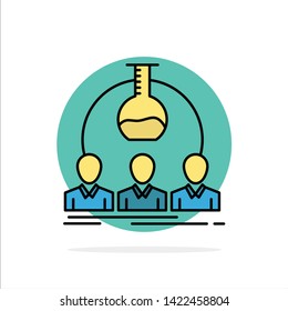 Laboratory, Lab, Man, Experiment, Scientist Abstract Circle Background Flat color Icon